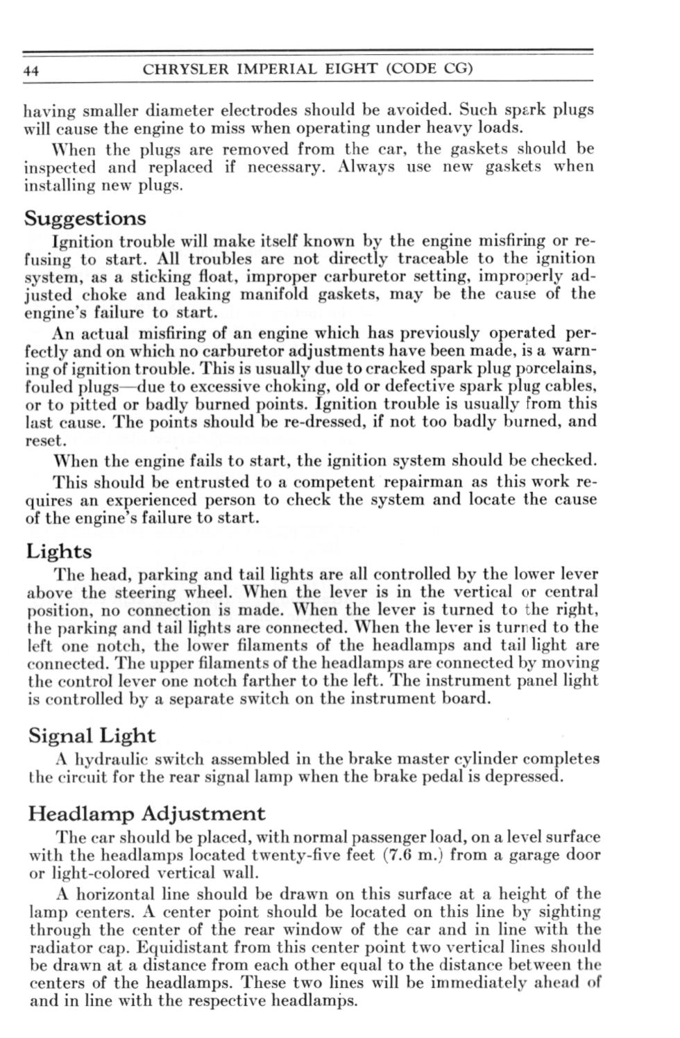 1931 Chrysler Imperial Owners Manual Page 45